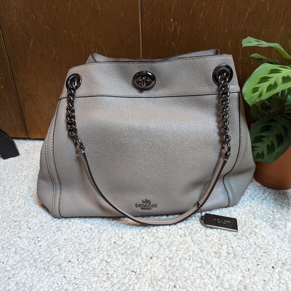 *Rare Color* Coach Stone Turn Lock Edie Shoulder Bag - Picture 2 of 13